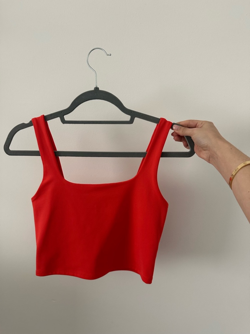 Express Red Square Neck Crop Top